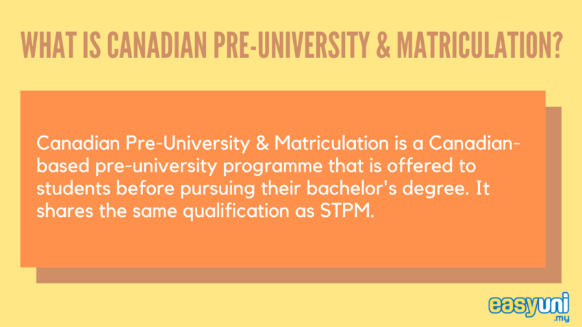 what is canadian pre-university & matriculation?