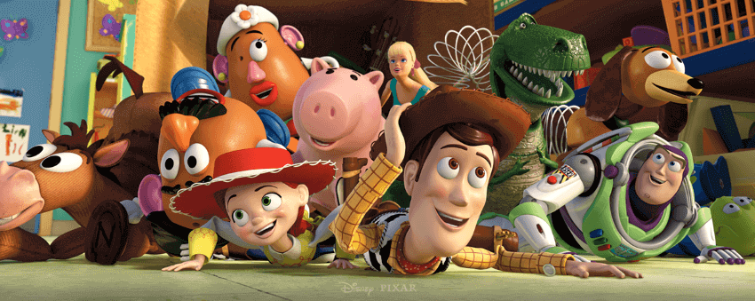 Toy Story characters on Pixar.